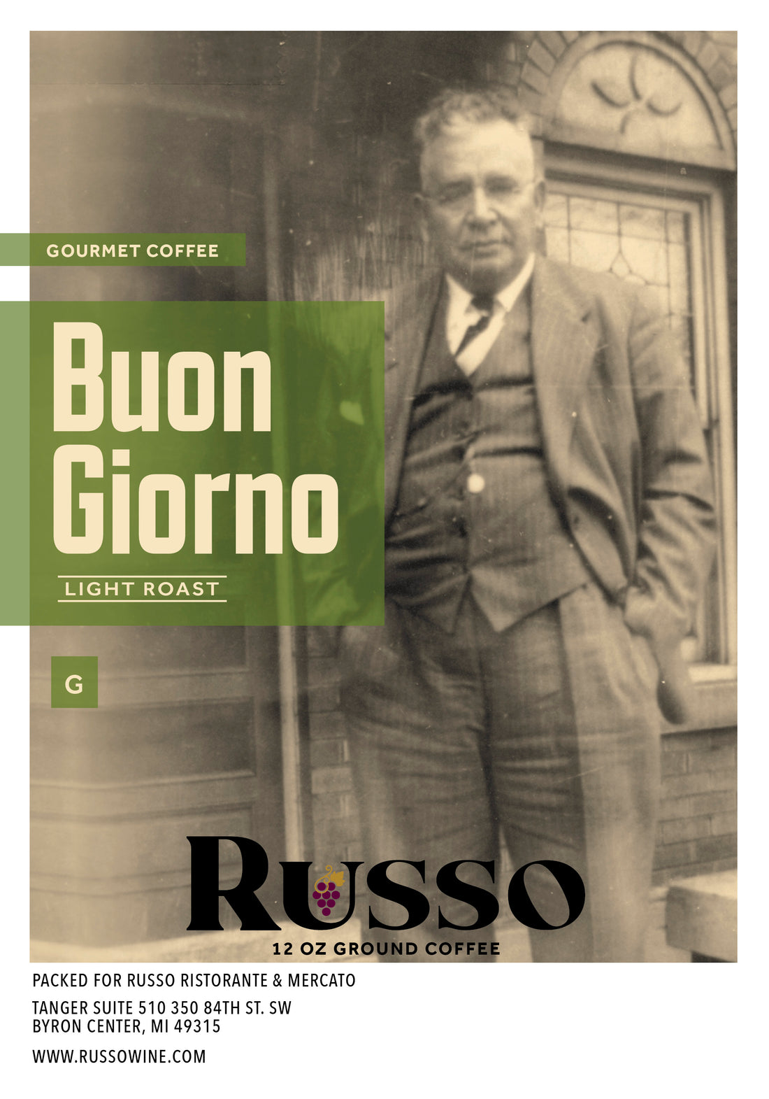 Russo Buon Giorno Light Roast Coffee 12oz – Russo Italian Restaurant ...
